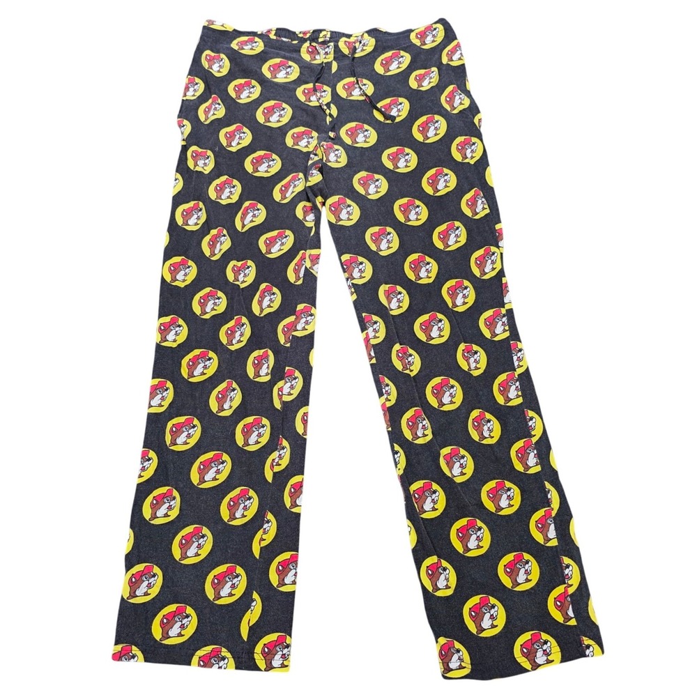 Buc-ee's Pajama Pants Women's Size S Black Cotton Logo Print Lounge Sleepwear